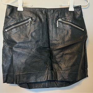 H&M Faux Leather Black Mini Skirt